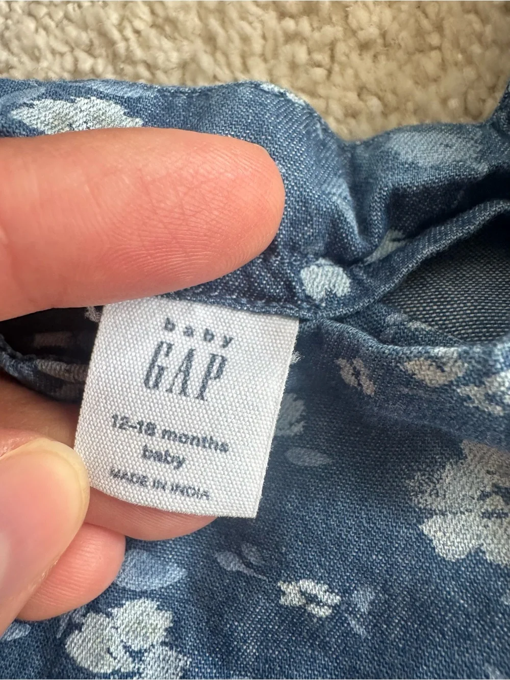 BabyGap Chambray Puff sleeve dress